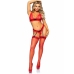 Leg Avenue Set Tres Piezas De Encajes Talla Unica Rojo