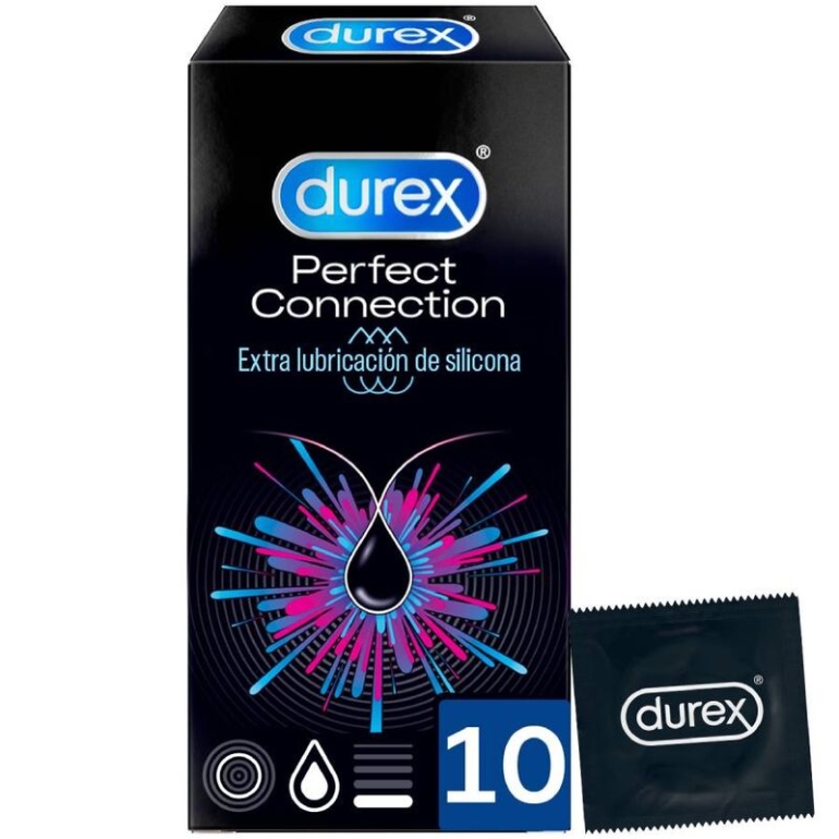 Durex Perfect Connection Extra Lubricacion Silicona 10 Unidades