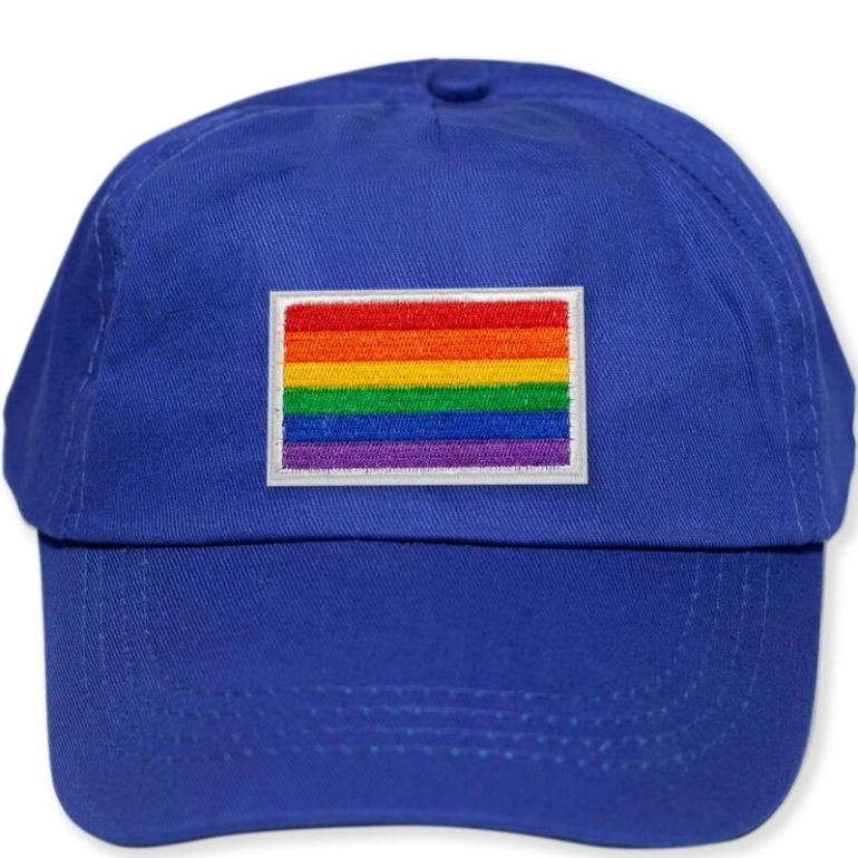  Gorra Azul Con La Bandera Lgbt