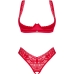 Obsessive Lacelove Set Dos Piezas Cupless Rojo Xs/s