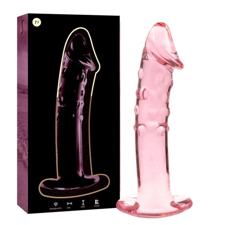  Modelo 19 Dildo Cristal Borosilicato Rosa 18.5 Cm -o 4 Cm