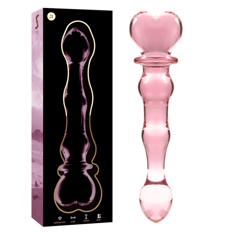  Modelo 21 Dildo Cristal Borosilicato Rosa 20.5 Cm -o 3.5 Cm