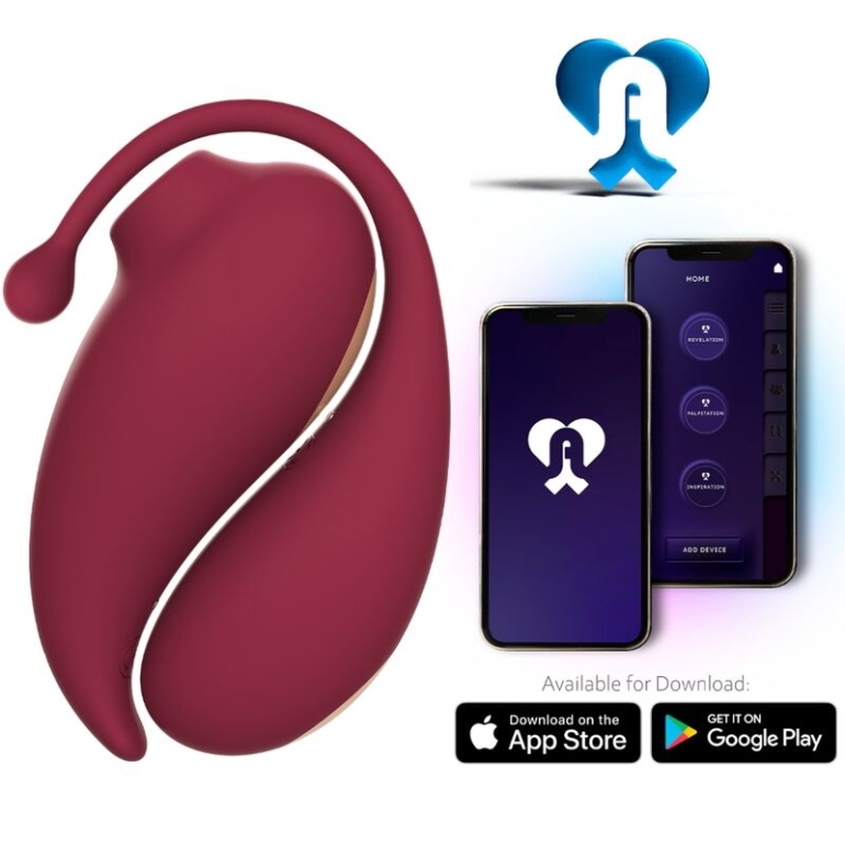  Inspiration Succiónador Clítoris + Huevo Vibrador Rojo App Gratuita