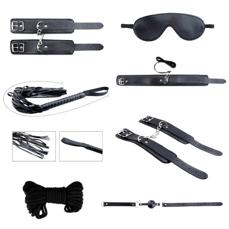  Secret Desires Kit 7 Piezas Bdsm Negro