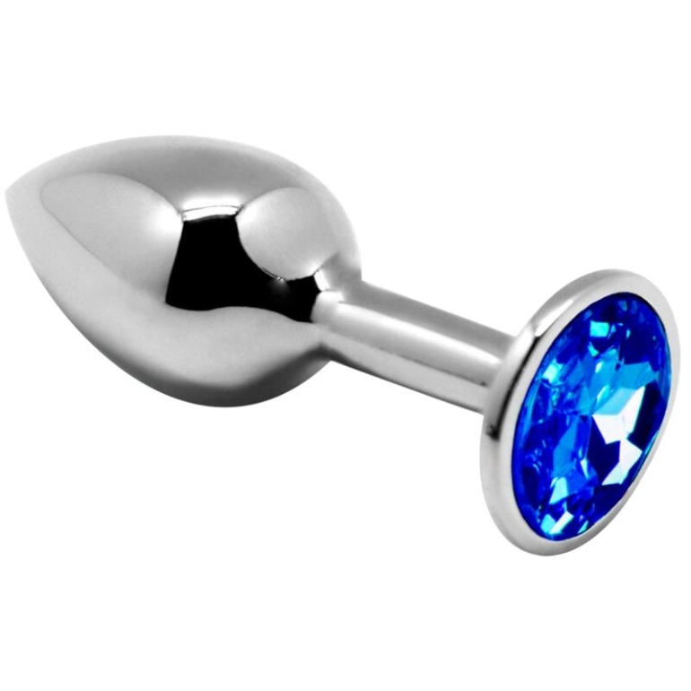  Anal Placer Mini Plug Metal Azul Talla L