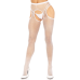 Leg Avenue Medias Red Sin Entrepierna Blanco