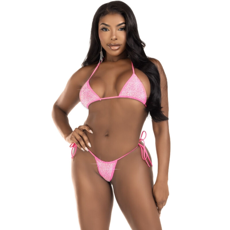 Leg Avenue Bikini Diamantes Fucsia