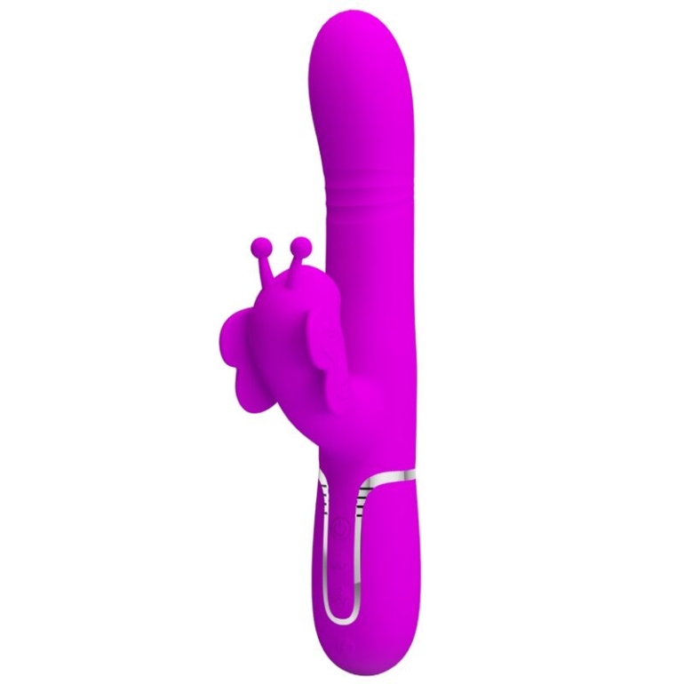 Pretty Love Vibrador Rabbit Multifunción 4 En 1 Mariposa Fucsia