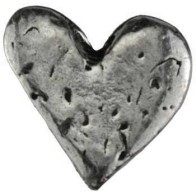 Heart Pocket Stone Decorative Pewter