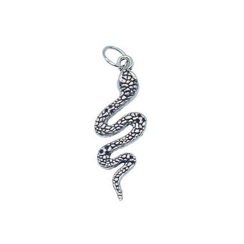 1.5 Inch Silver Snake Amulet for Protection