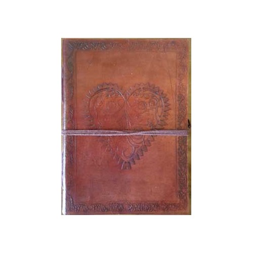 Heart Leather Blank Book 5" x 7" for Journaling