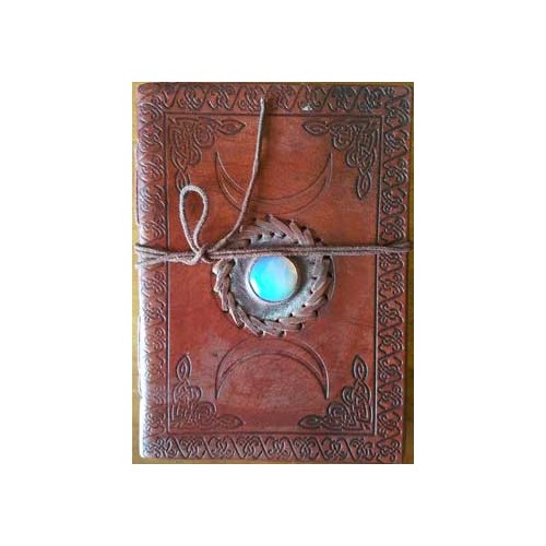 Triple Moon Leather Journal with Cord