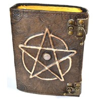 Pentagram Leather Journal with Stone