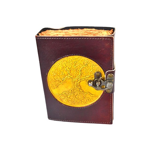 Tree of Life Leather Journal with Latch - Vintage Style