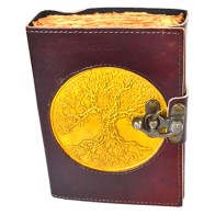 Tree of Life Leather Journal with Latch - Vintage Style