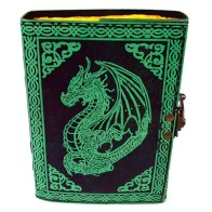 Aged Green Dragon Leather Journal with Latch