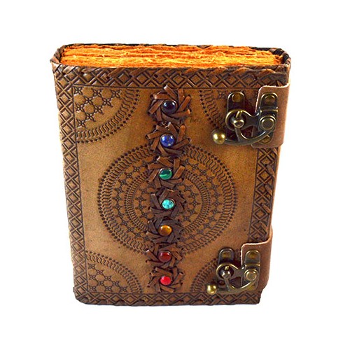 7 Chakra Aged Paper Leather Journal for Mindfulness