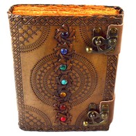 7 Chakra Aged Paper Leather Journal for Mindfulness