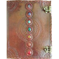 Chakra Leather Blank Book with Latch 10" x 13"