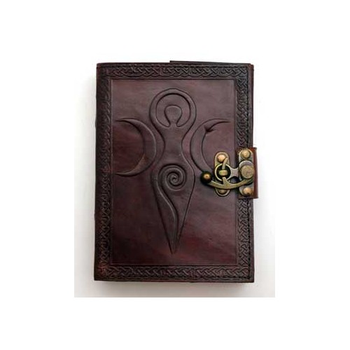 Maiden Mother Moon Leather Blank Book with Latch