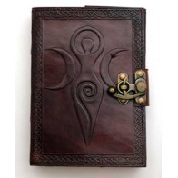 Maiden Mother Moon Leather Blank Book with Latch