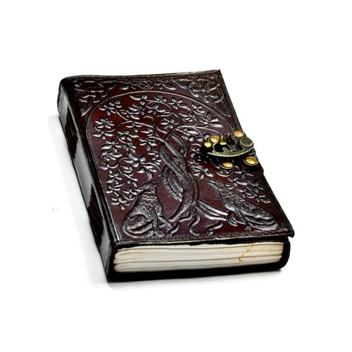 Wolf & Tree of Life Leather Blank Book