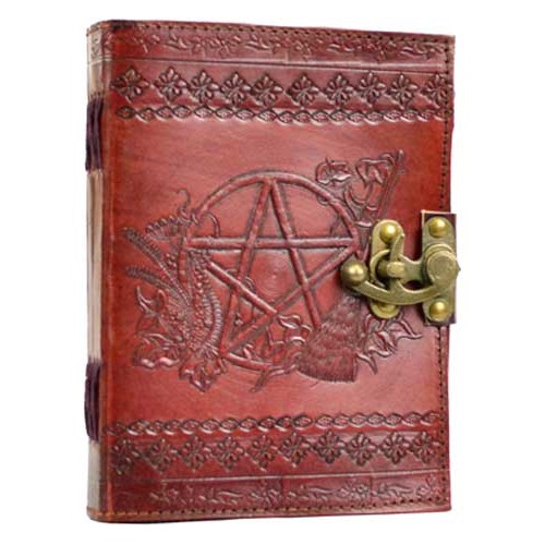 Pentagram Leather Blank Book for Witchcraft