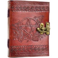 Pentagram Leather Blank Book for Witchcraft