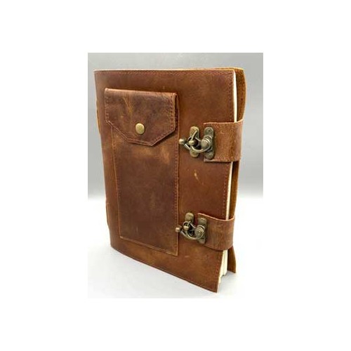 Soft Leather Journal with Double Latch for Writing