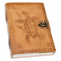 5" x 7" Turtle Embossed Leather Journal - Ancient Wisdom