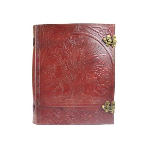 10" x 13" Tree Leather Blank Book for Creativity