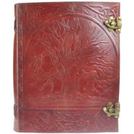 10" x 13" Tree Leather Blank Book for Creativity