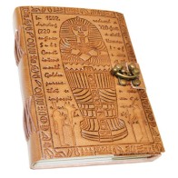 Egyptian Embossed Leather Journal with Secure Latch