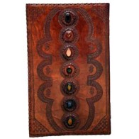 14x22 Inch Leather Blank Book with 7 Chakra Stones