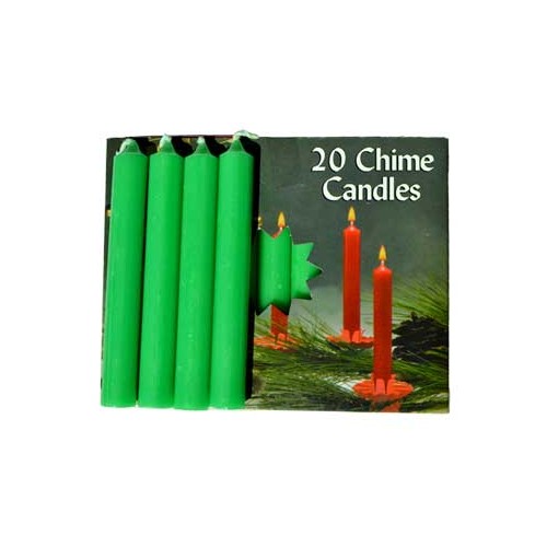 20 Pack Emerald Green Chime Candles for Spellcasting