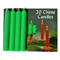 Paquete de 20 Velas de Chime Verde Esmeralda para Hechicería