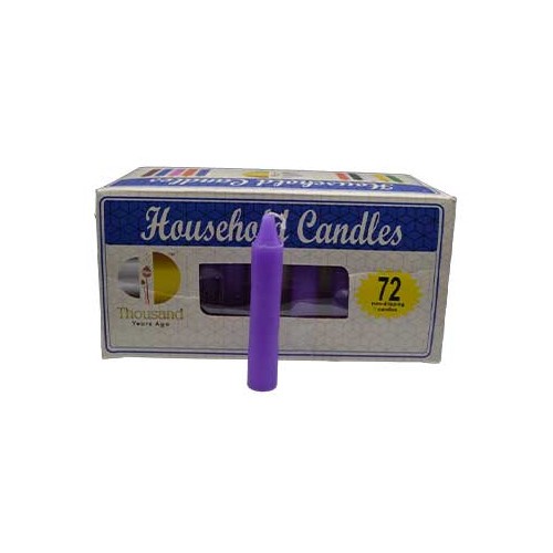 Set of 72 Purple Household Candles for Magic