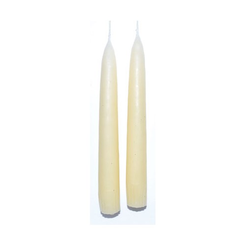 Set of 2 Antique White Taper Candles - 7 inch