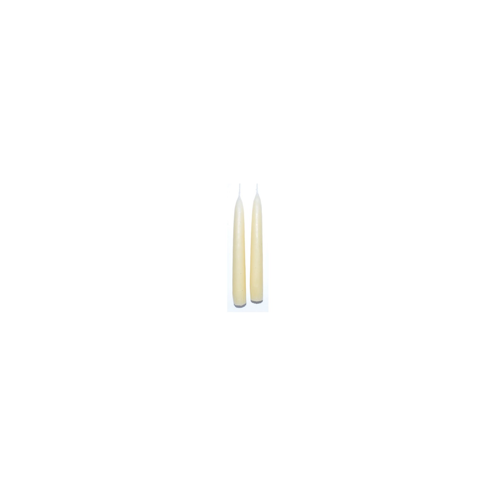 Set of 2 Antique White Taper Candles - 7 inch