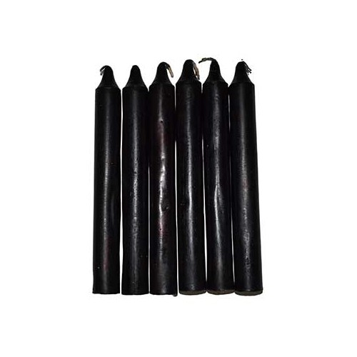 Set of 6 Black 6" Household Candles