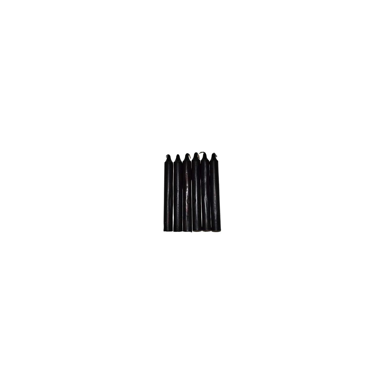 Set of 6 Black 6" Household Candles