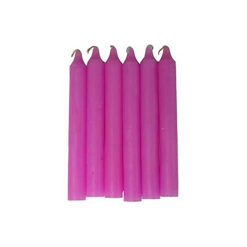 Set of 6 Pink Household Candles 6"