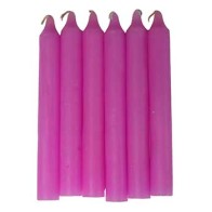 Set of 6 Pink Household Candles 6"