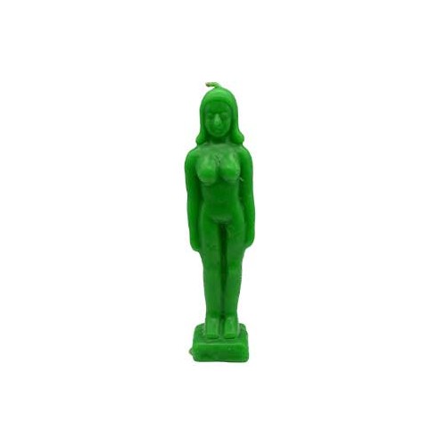 6 3/4" Green Woman Candle for Intention Setting