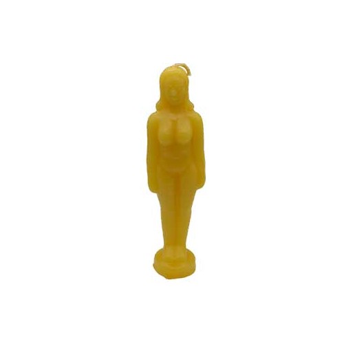 6 3/4" Yellow Woman Candle for Joy