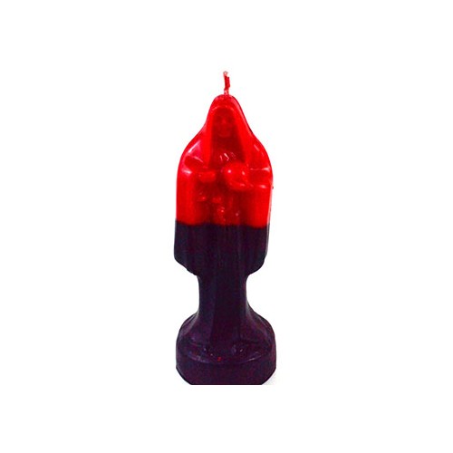 10" Red/Black Holy Death Candle for Protection