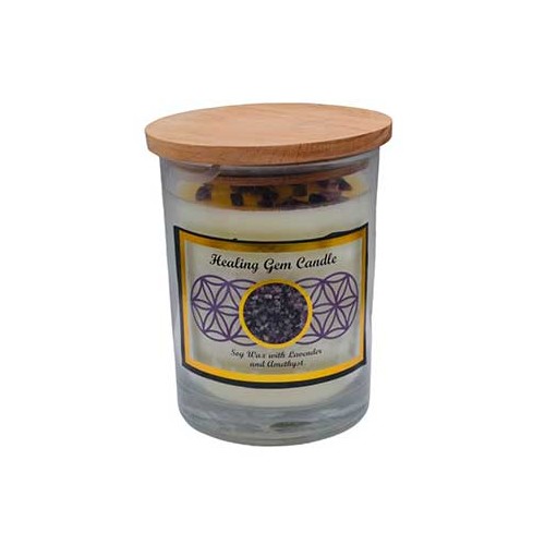 Healing Gemstone Soy Candle for Relaxation