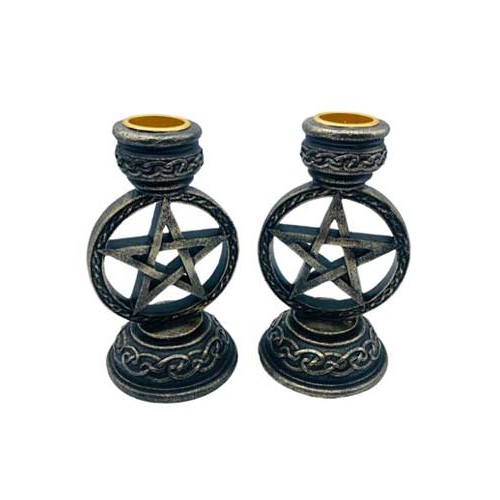 Set de 2 Soportes para Velas Pentagrama