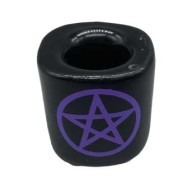 Pentagram Black Ceramic Candle Holder