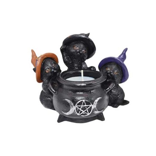 Witchy Cats Tealight Holder for Magical Spaces